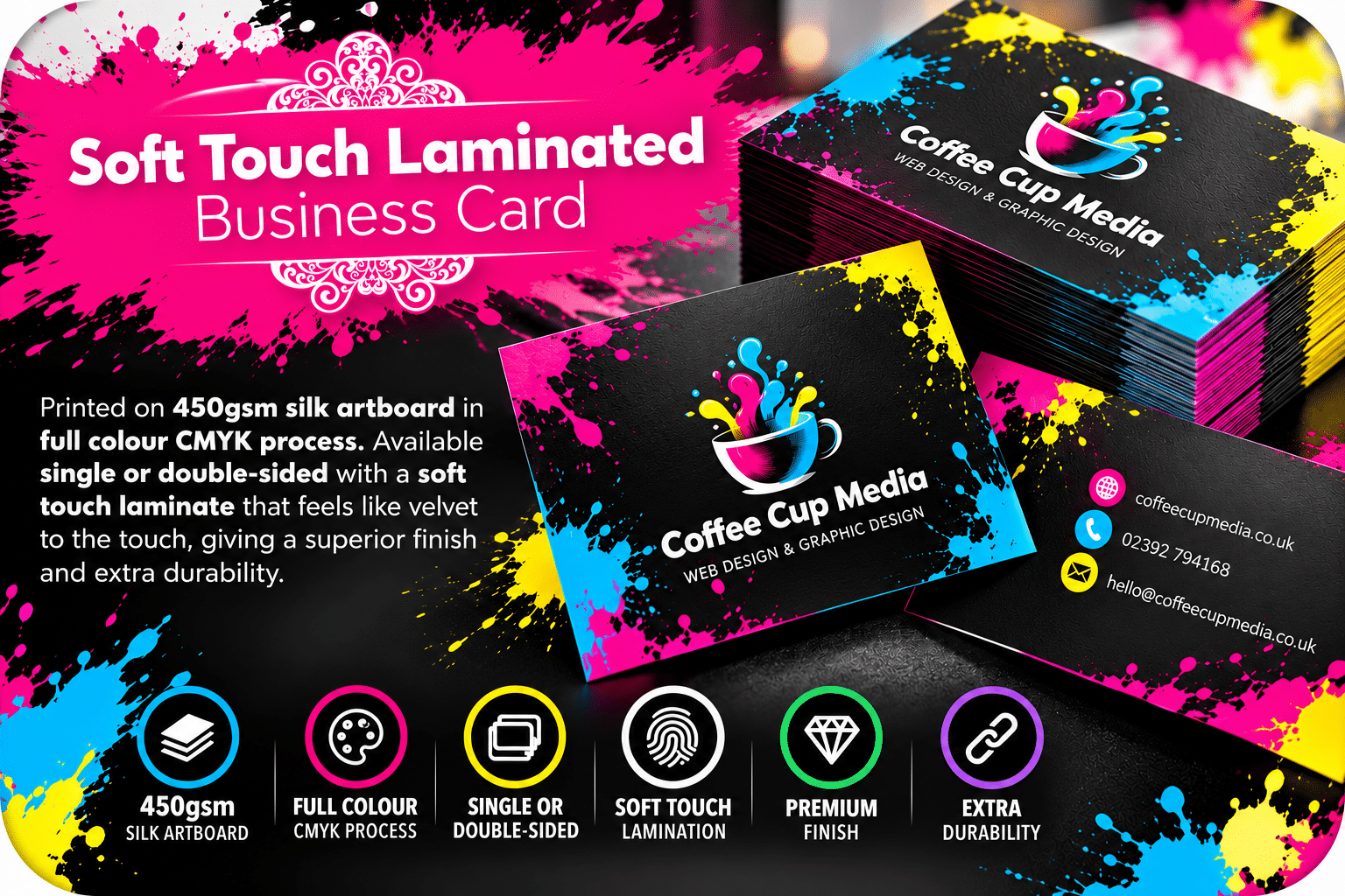 Soft Touch Laminated Business Cards 450gsm Single Sided Qty 500 - Image 7
