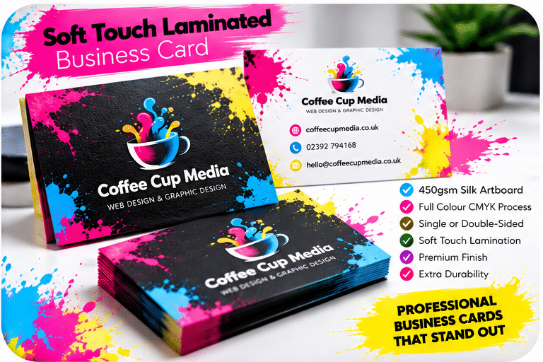 Soft Touch Laminated Business Cards 450gsm Single Sided Qty 500 - Image 4
