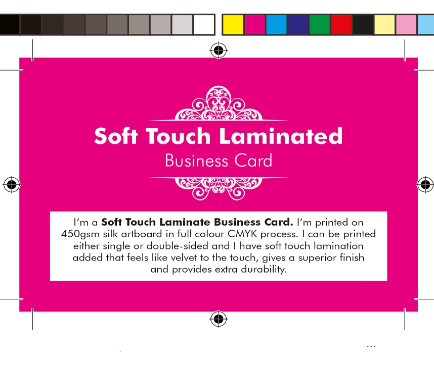 Soft Touch Laminated Business Cards 450gsm Single Sided
