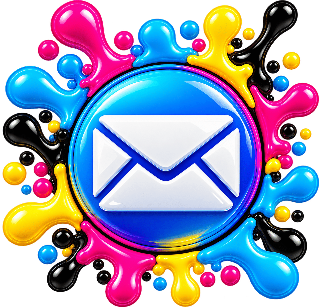 Glossy CMYK Email Splash Icon