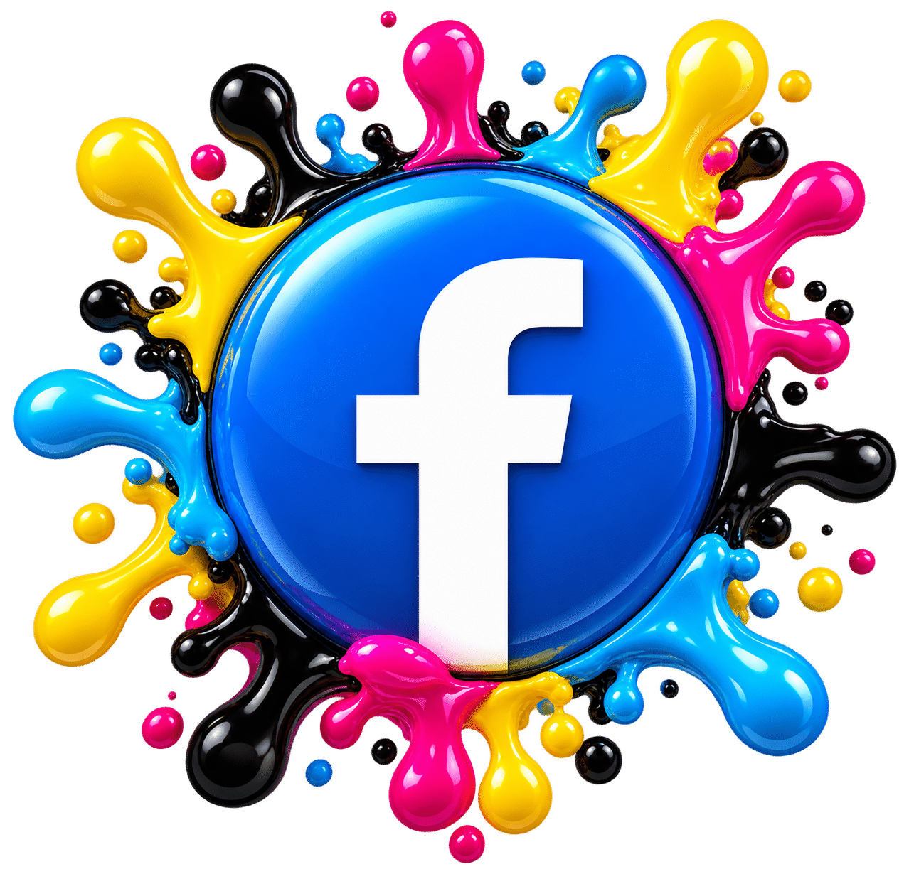 Glossy Facebook Paint Splash Badge-2