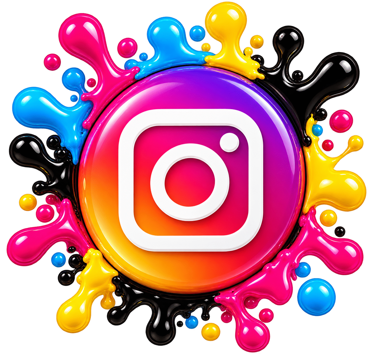 Glossy Instagram Splash Badge