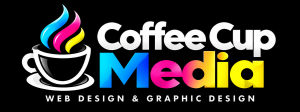 Glossy CMYK Coffee Cup Media Logo